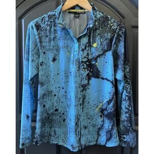 Jamie Sadock Sunsense Golf Shirt Top Sz S Women’s Blue/Black Signature Pullover